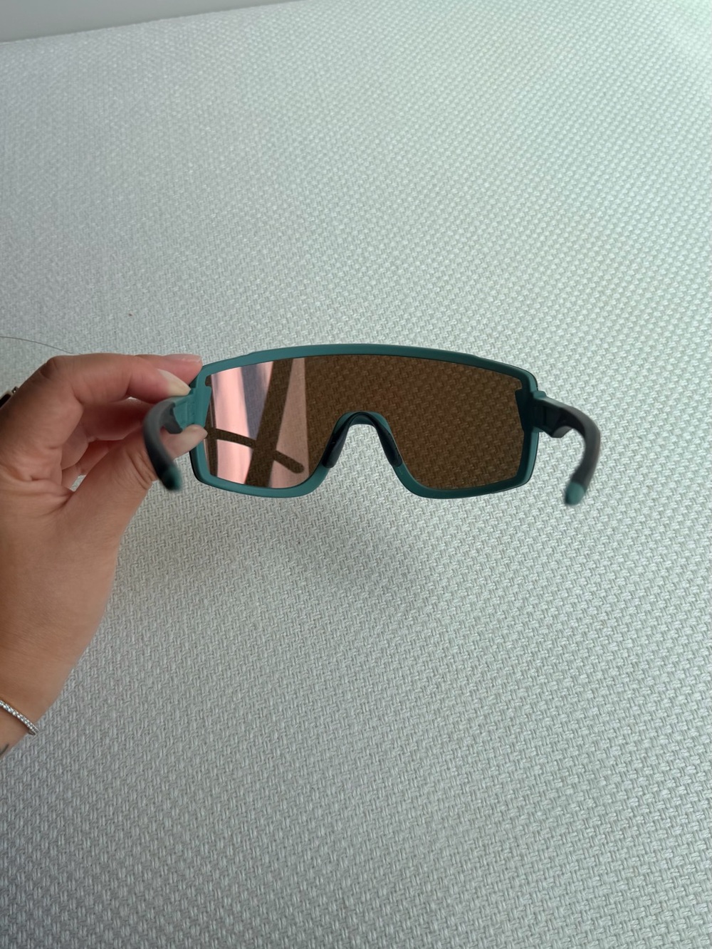 SMITH Wildcat Sunglasses w/ChromaPop Shield Lens-Matte Alpine Green & Rose Gold - Picture 2 of 7